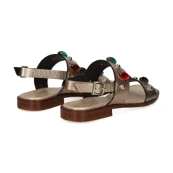 PLUMERS Sandalias planas de Mujer 3890 PLATINO