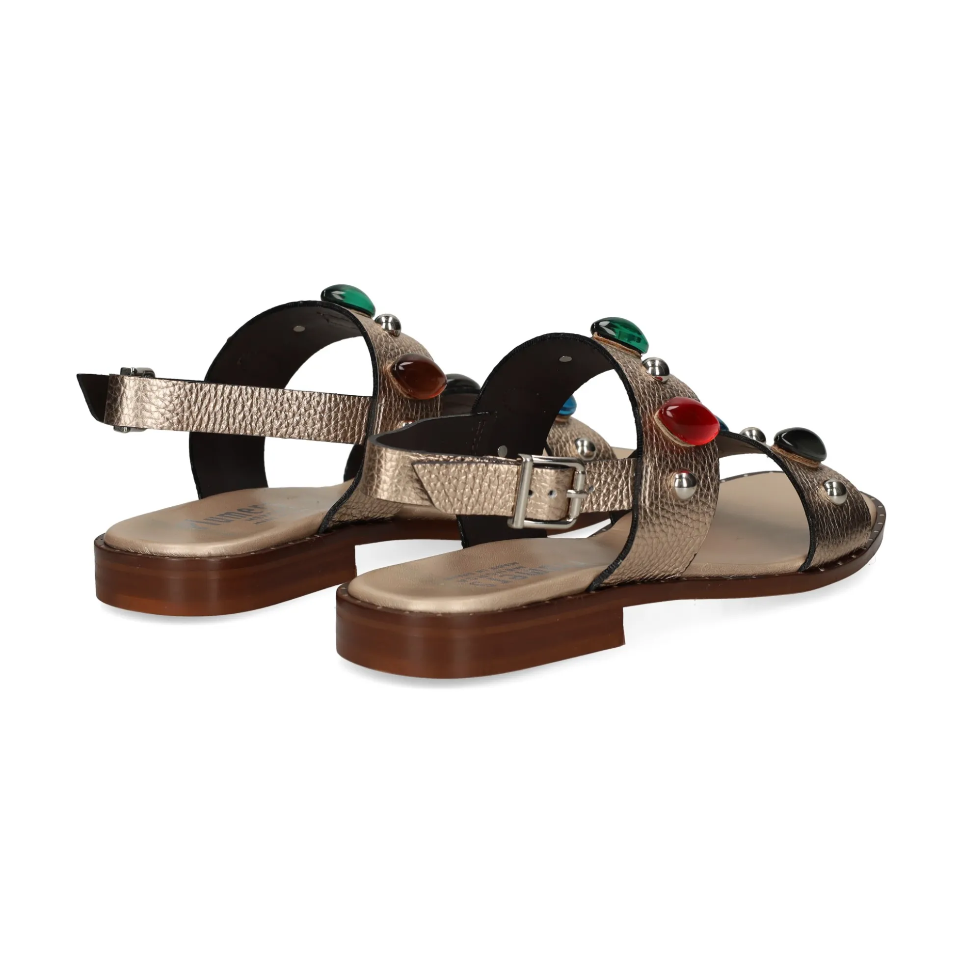 PLUMERS Sandalias planas de Mujer 3890 PLATINO