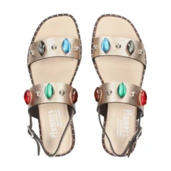 PLUMERS Sandalias planas de Mujer 3890 PLATINO