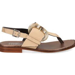 PLUMERS Sandalias planas de Mujer 3741 CAMEL