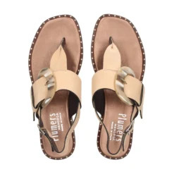 PLUMERS Sandalias planas de Mujer 3741 CAMEL