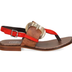 PLUMERS Sandalias planas de Mujer 3741 CORAL