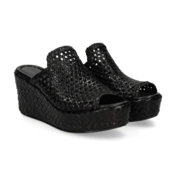 PONS QUINTANA Sandalias cuña de Mujer 9864.T00 09 NEGRO