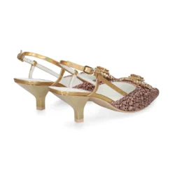RAS Zapatos de tacón medio de Mujer 8478 PLATINO