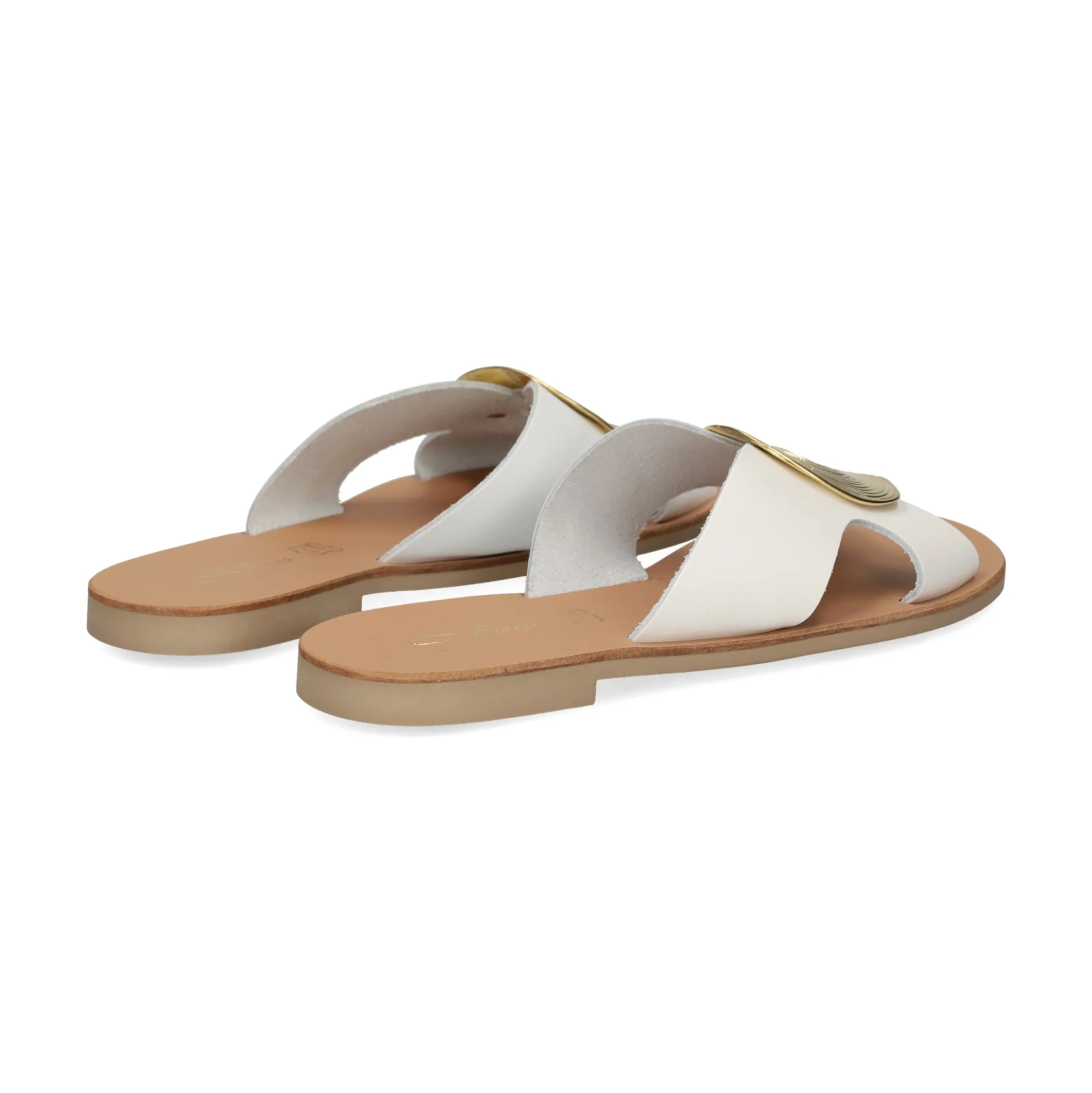 S.PIERO Sandalias planas de Mujer E1-119 BLANCO