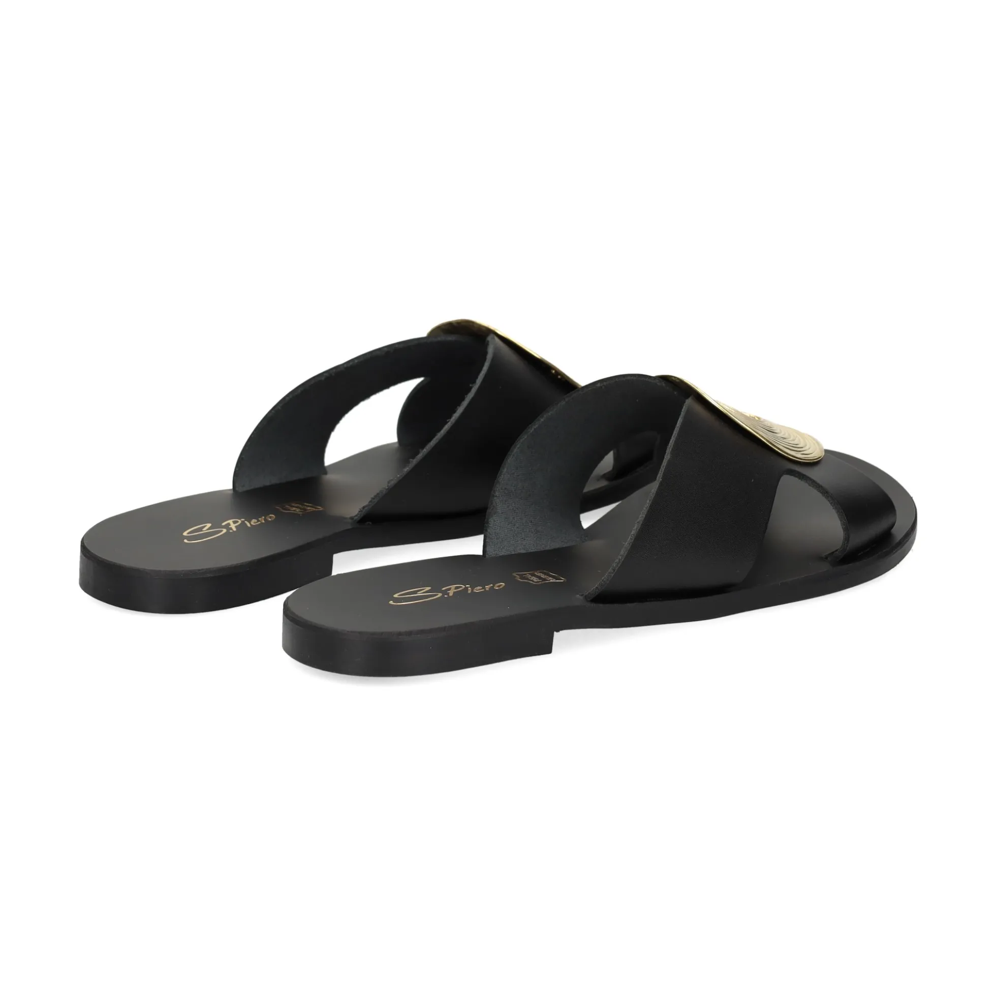 S.PIERO Sandalias planas de Mujer E1-119 NEGRO