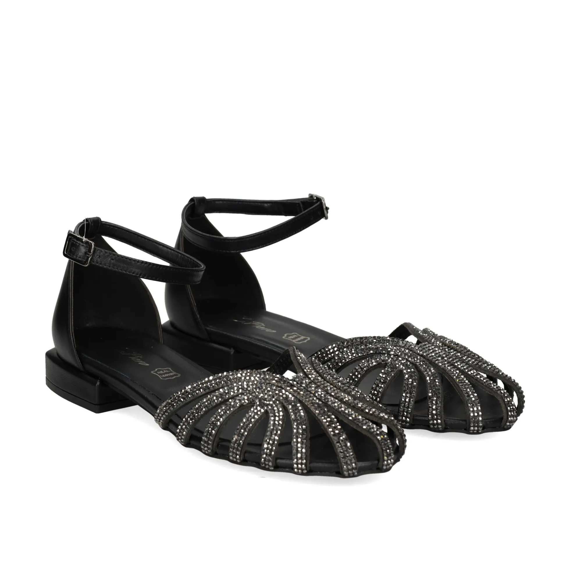 S.PIERO Sandalias planas de Mujer E35-018 NEGRO