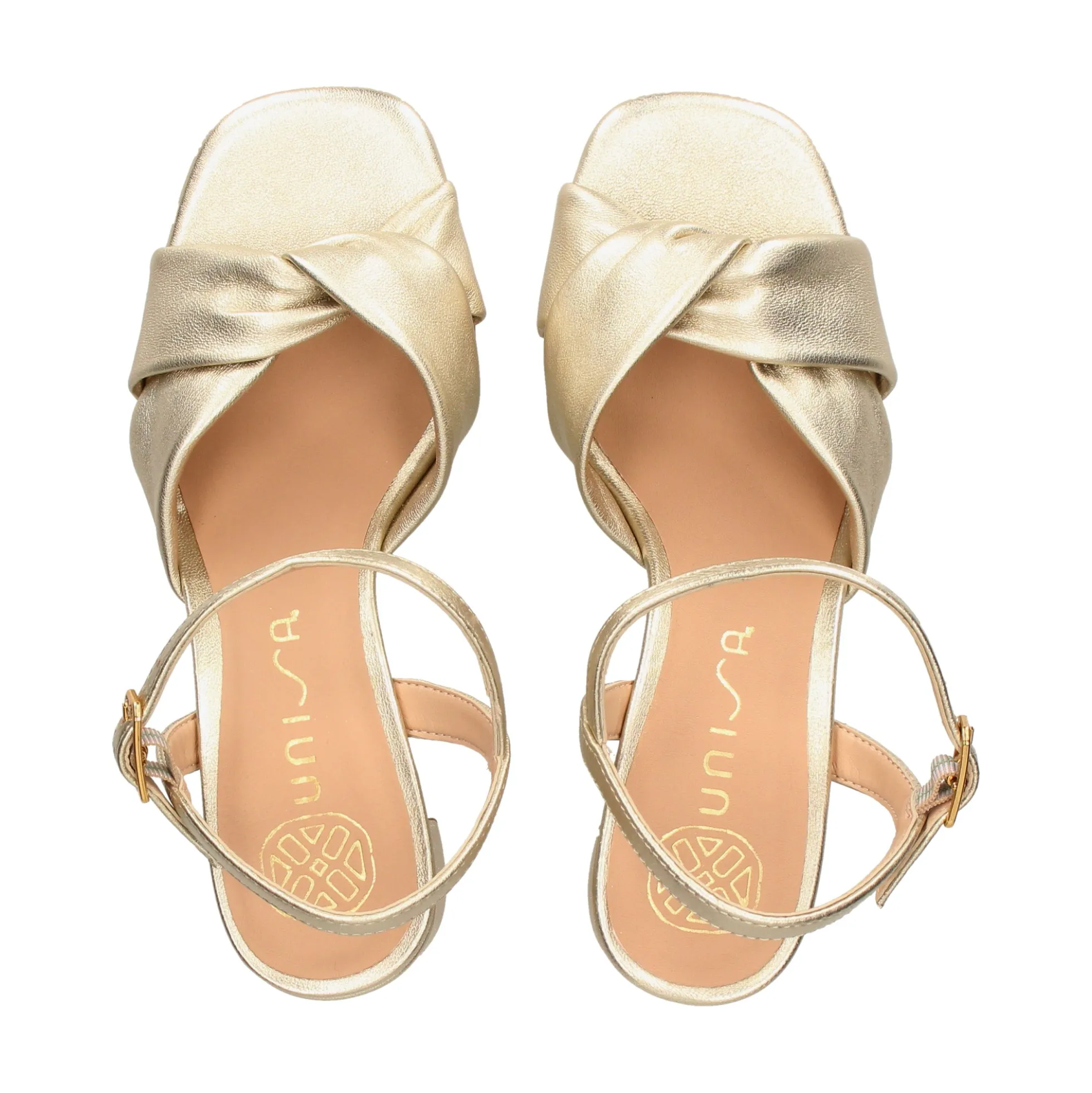 UNISA Sandalias con tacón de Mujer MEDWAY_26_LM PLATINO