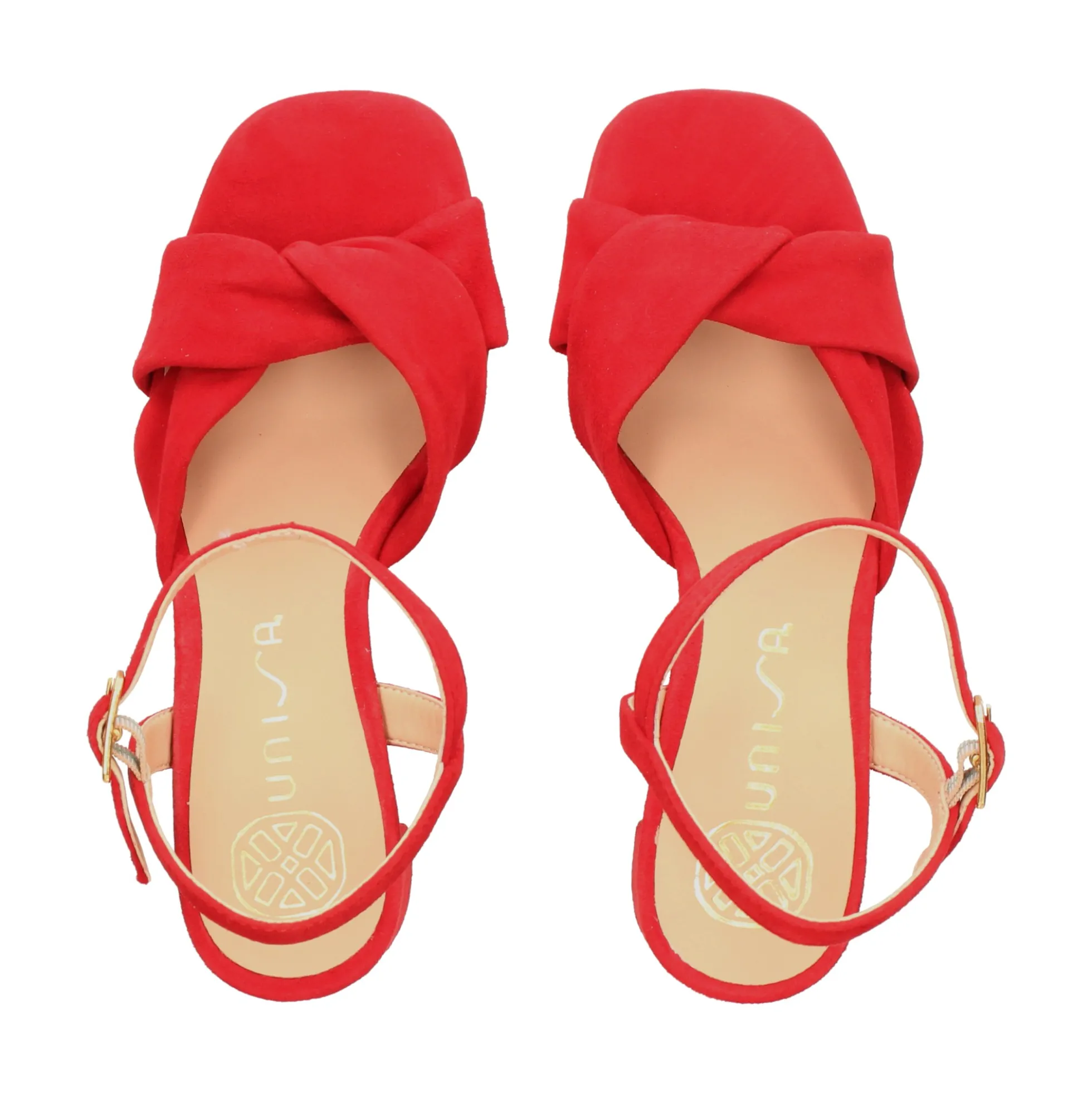 UNISA Sandalias con tacón de Mujer MEDWAY_26_KS CARMESI
