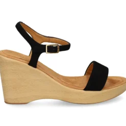 UNISA Sandalias cuña de Mujer RITA_25_KS NEGRO