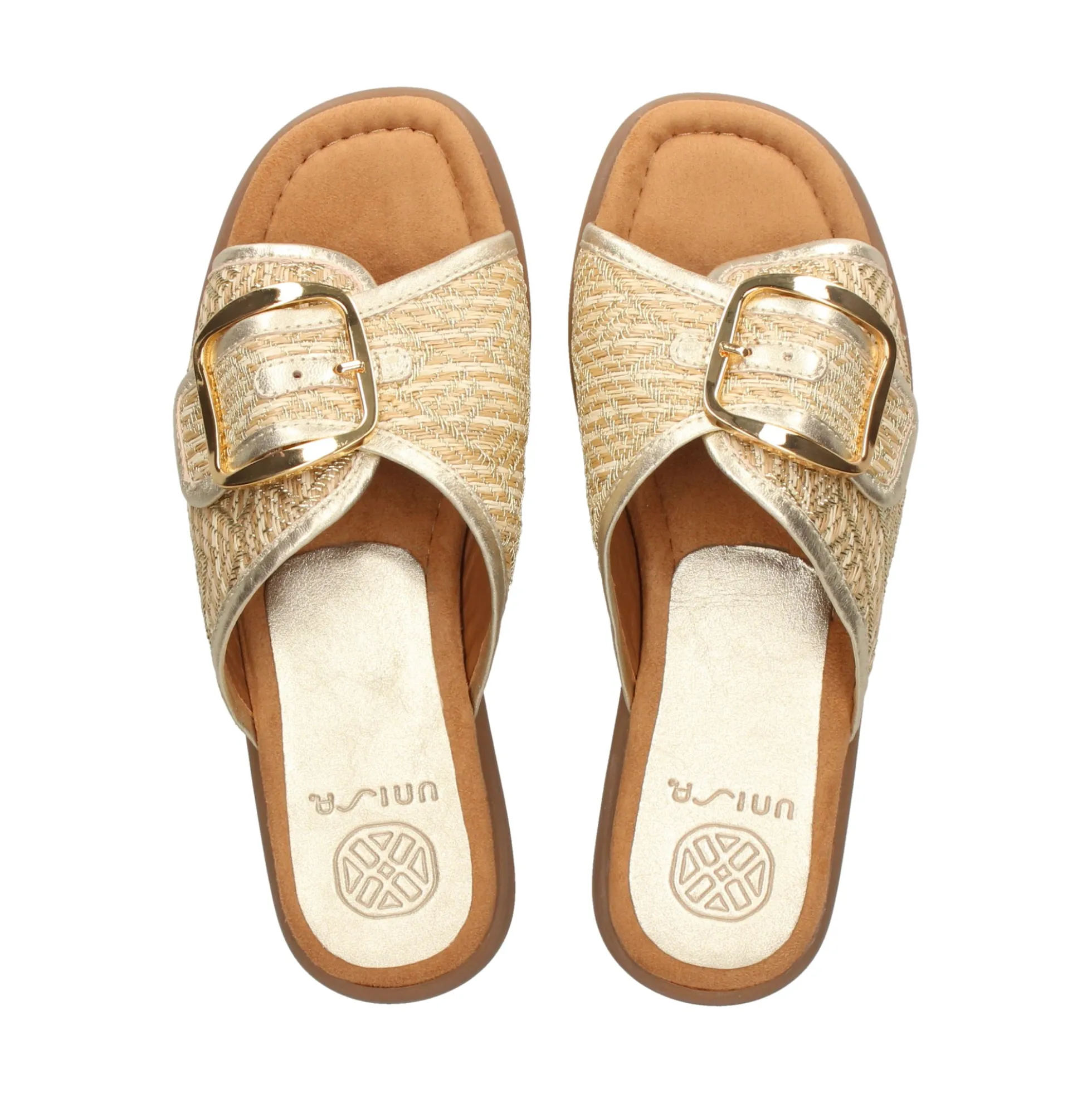UNISA Sandalias planas de Mujer CRAY_YU ORO