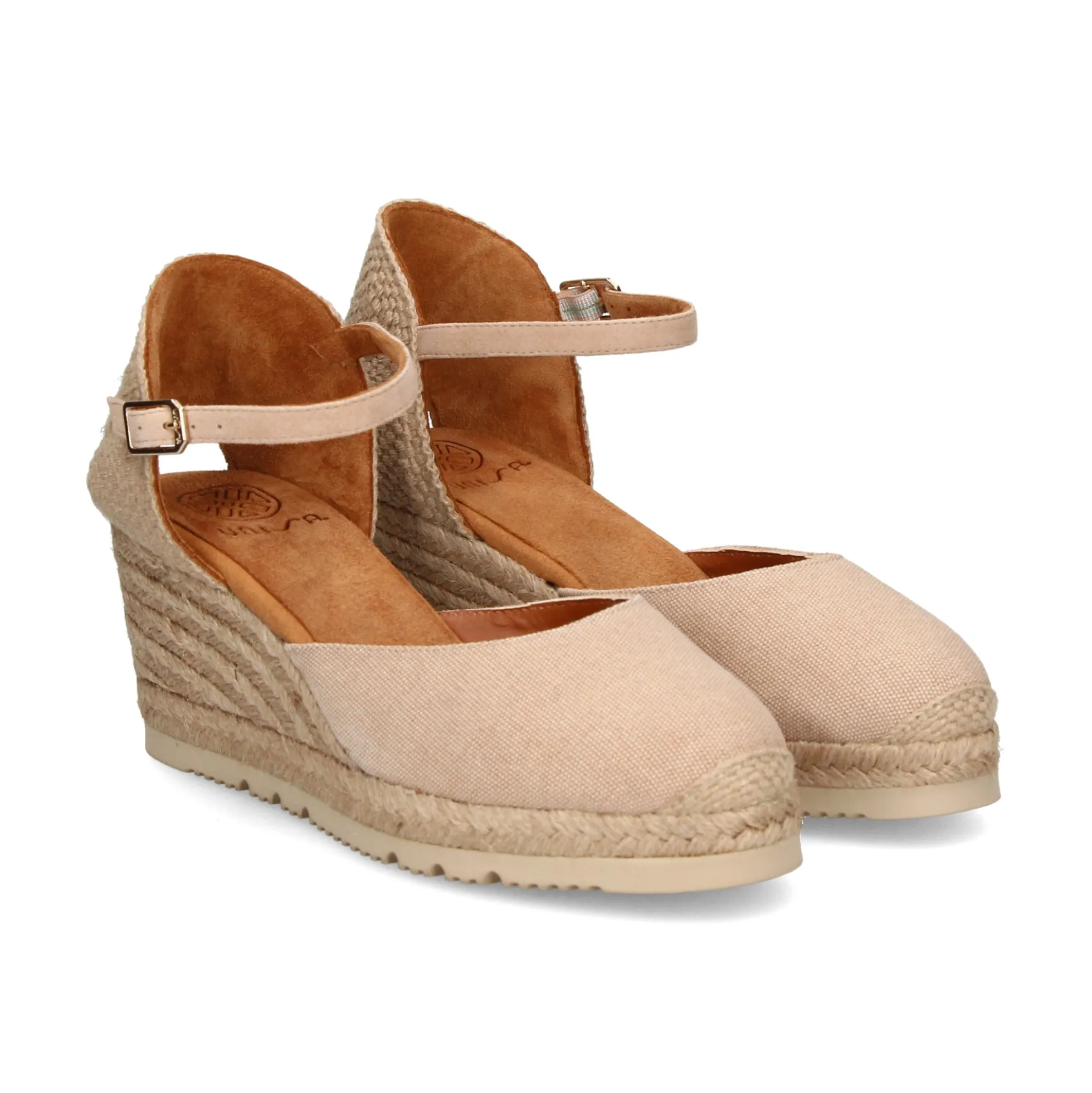 UNISA Zapatos cuña CACERES_23_ECL NATURAL