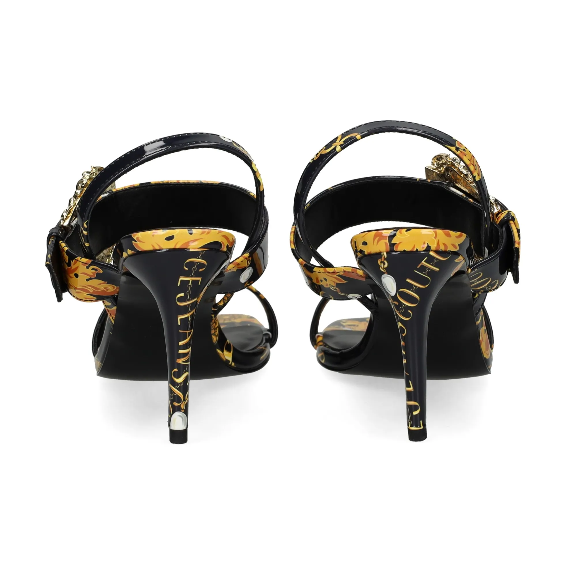 VERSACE JEANS Sandalias con tacón de Mujer 77VA3S71 G89 BLACK/GOLD