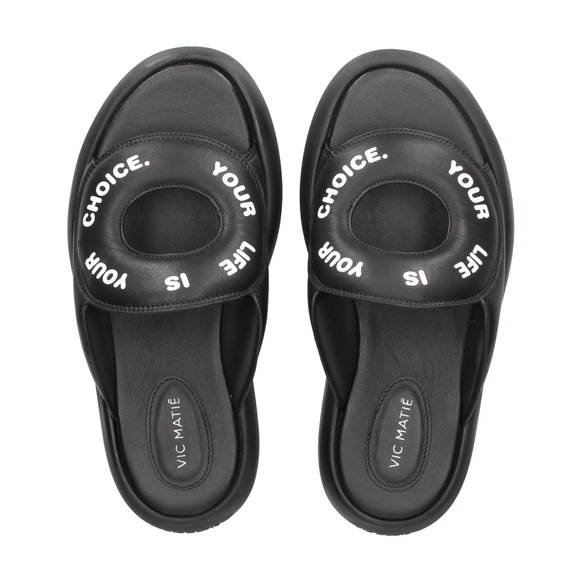 VIC MATIE Sandalias planas de Mujer 1E1208D 101 NEGRO
