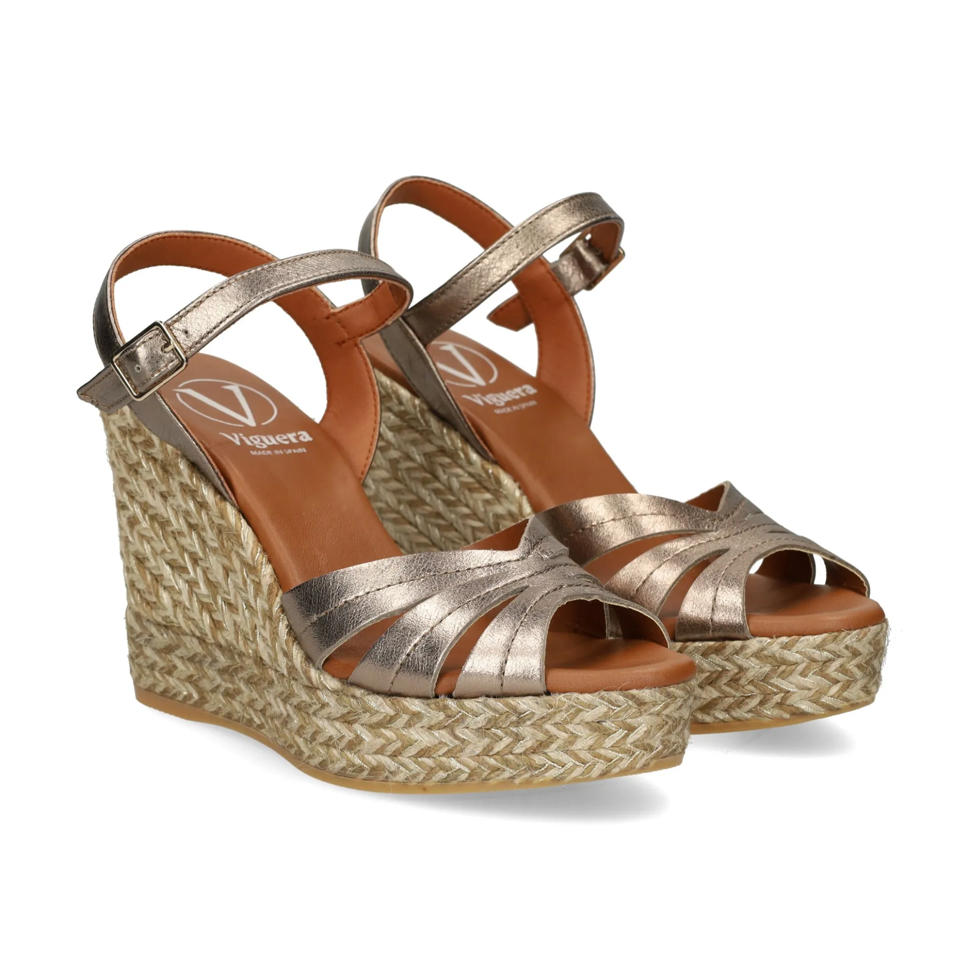 VIGUERA Sandalias cuña de Mujer 2046 FUMO
