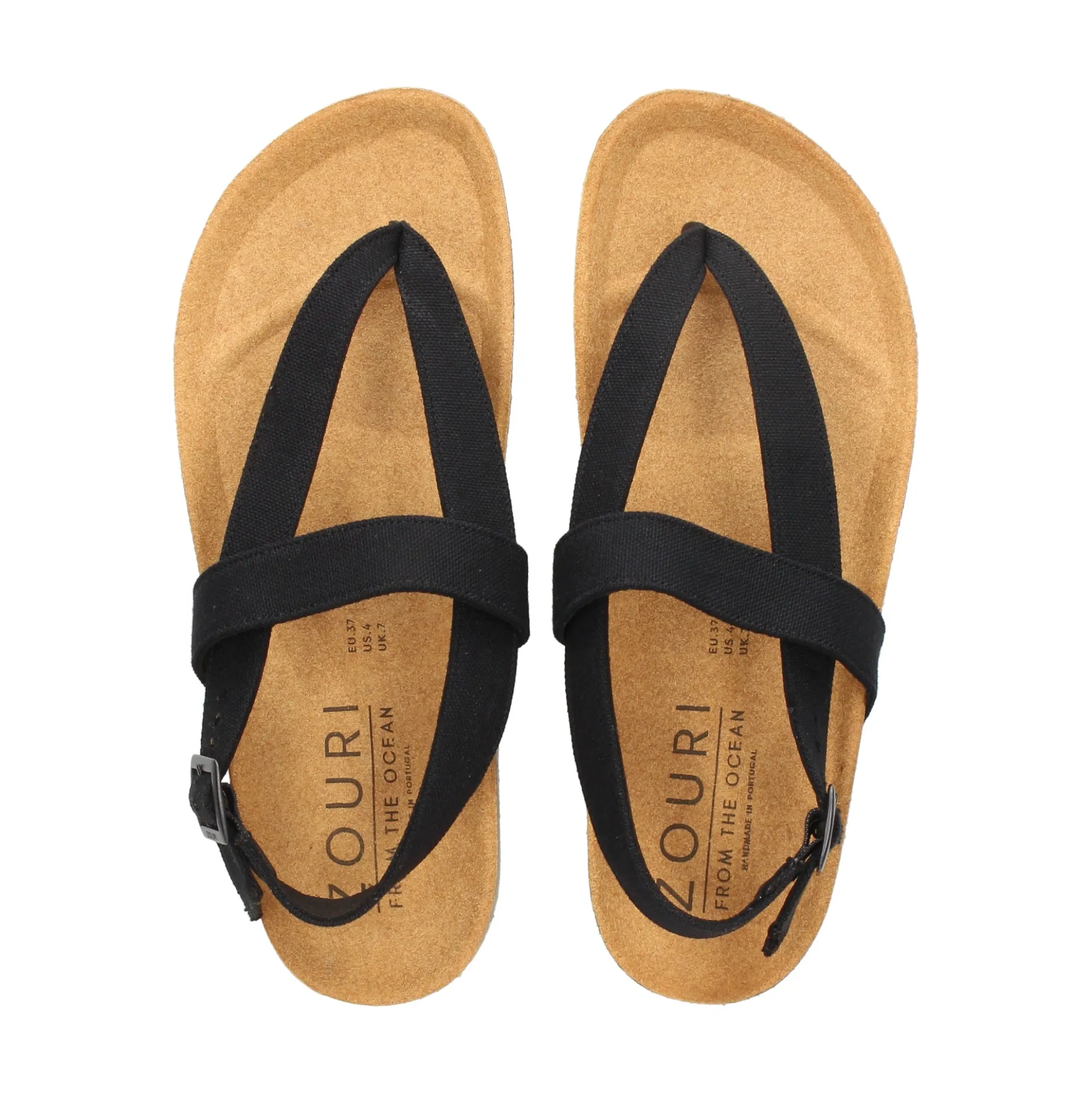 ZOURI Sandalias planas de Mujer ISLE NEGRO